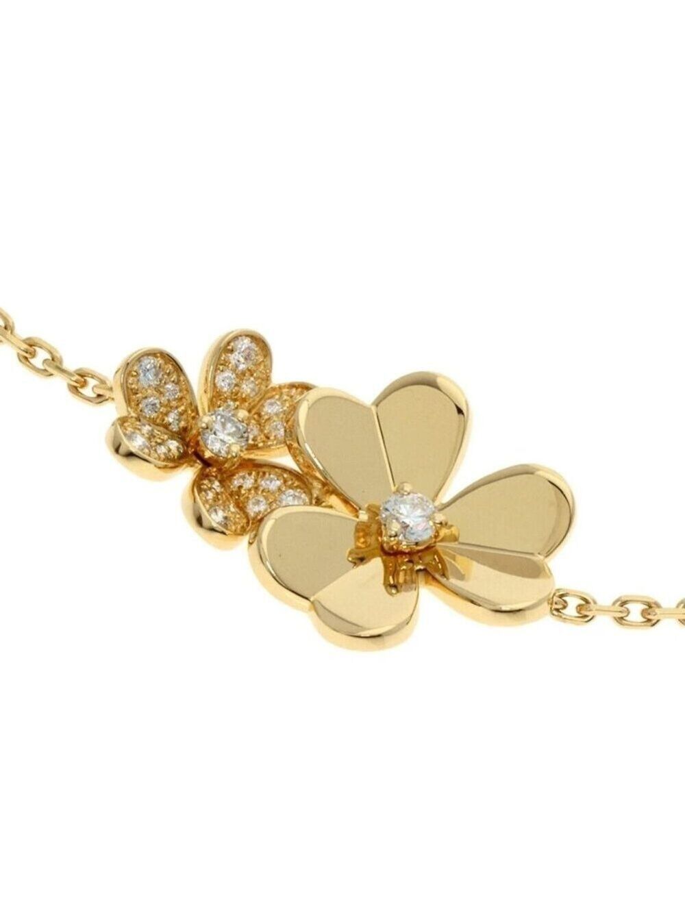 FRIVOLE 5 Flower Bracelet 18K Gold Plated 925 Sterling Silver - Picture 2 of 4